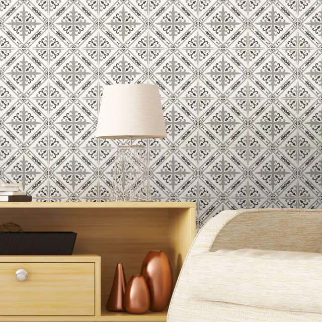 Ambiance Sticker Zelfklevende tegelmuurstickers voor keuken en badkamer - 24 AZULEJOS VILA cementtegelstickers - 24 stickers 15x15cm Multi color