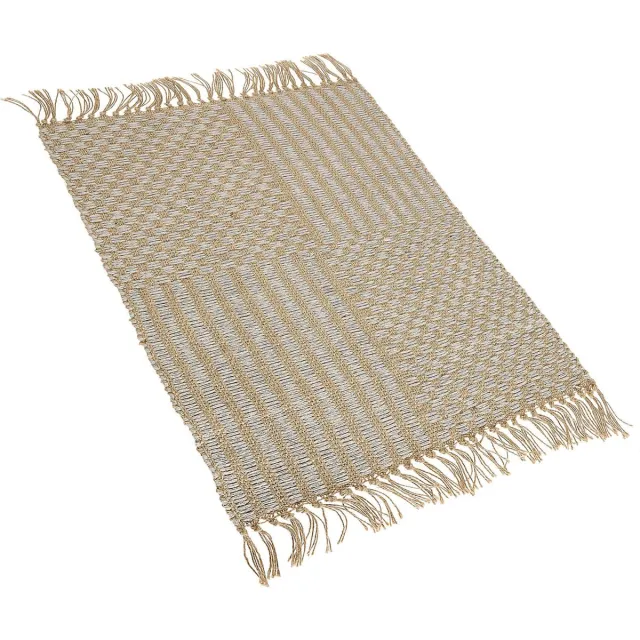 Beliani ADABAG - Laagpolig vloerkleed - Lichtbeige - 50 x 80 cm - Katoen