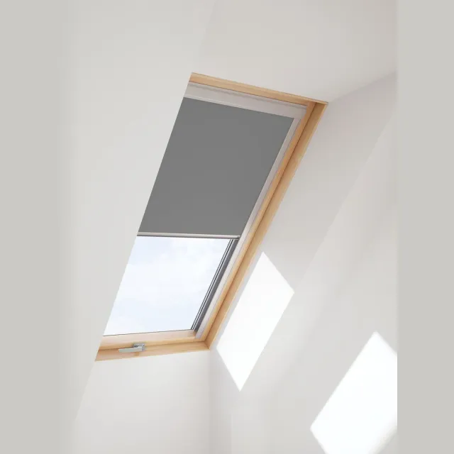 Timlux Standaard Verduisterend Rolgordijn voor VELUX Dakramen, S08, 608, Grijs