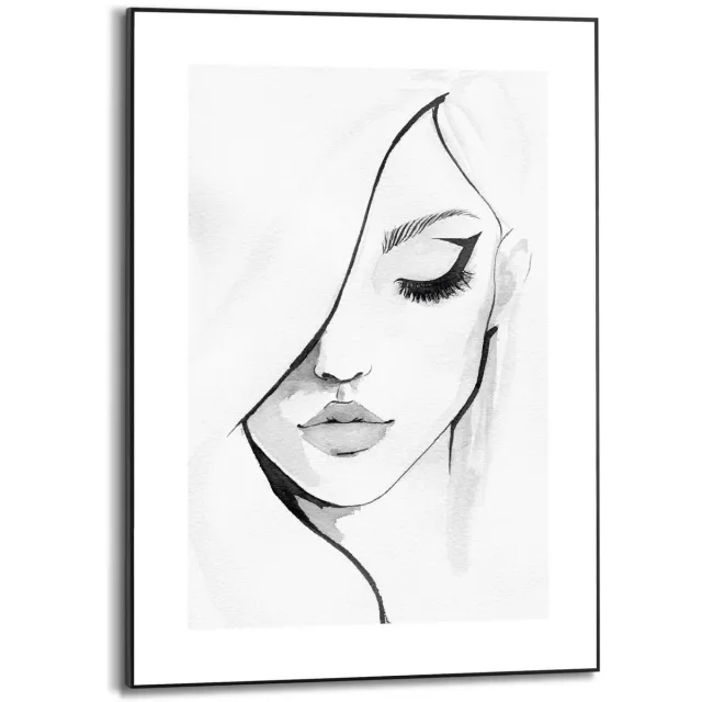 Reinders Schilderij Gezicht - 70 x 50 - Hout - REINDERS Gezicht Zwart