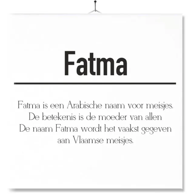 MC Living Tegel Met Opdruk | Betekenis | Kado | Cadeau | Met Naam - Fatma Multi-Color