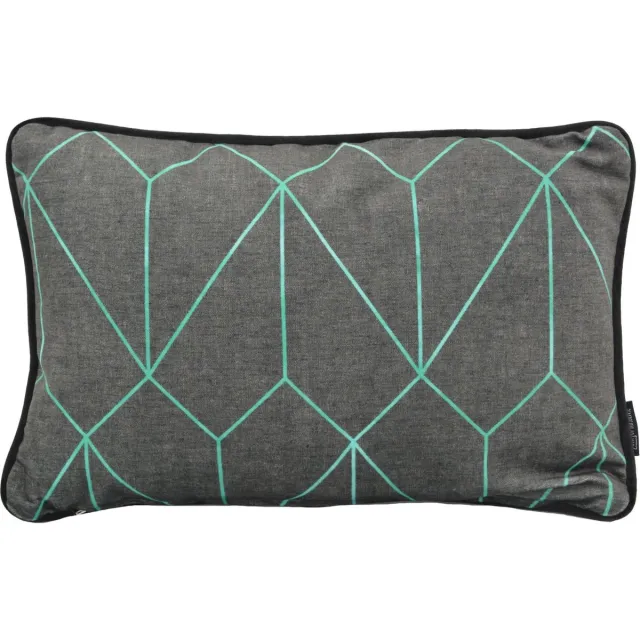 Gek op Kussens! Velvet Graphic Green Kussenhoes | Velours / Fluweel - Polyester | 30 x 50 cm Groen - Grijs
