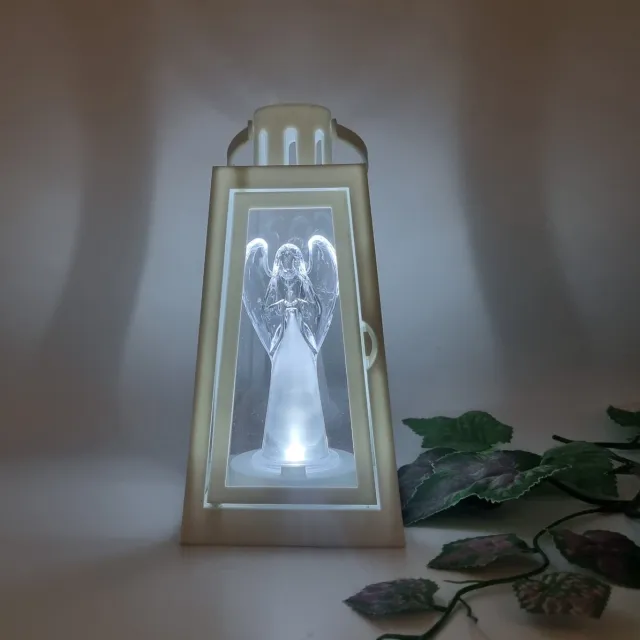 Cortina Lantaren - LED - Engel Groot - Wit - Koud wit - Windlicht - Graflantaarn - Grafdecoratie