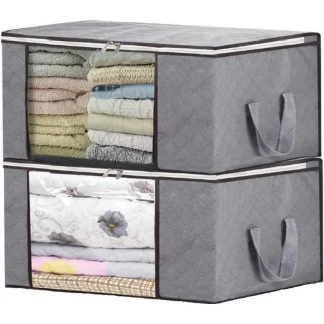 Knaak Opbergzak Organizer - Opbergtas voor Dekbed en Kleding - Opvouwbaar - Grijs - 2 stuks