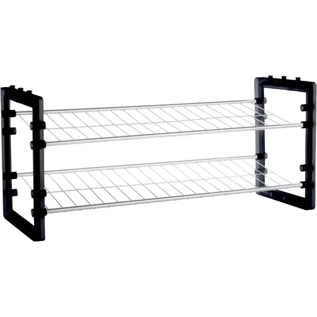 5five Schoenenrek stapelbaar - 6 paar schoenen - metaal kunststof - 50 x 19 x 67 cm zilver