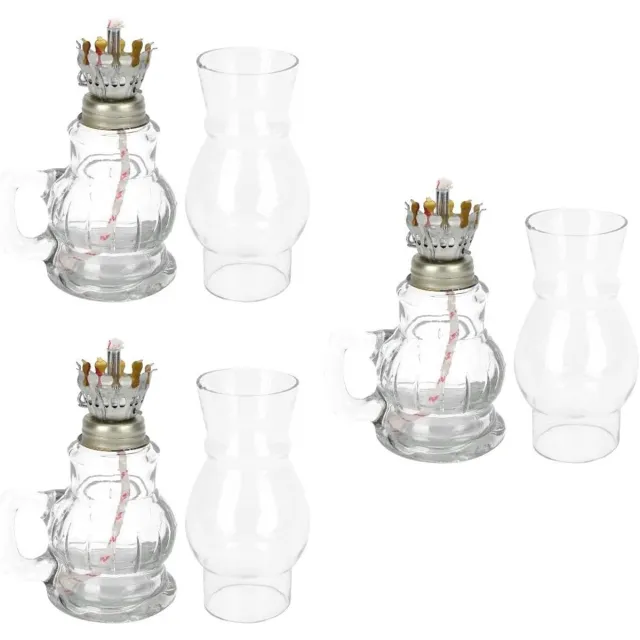 Allecto Plus Glazen olielampen set van 3 voor binnen en buitenverlichting Any