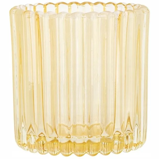 Altomdesign Altom Design Glazen Theelichthouder Geel 9 cm - Decoratieve Kaarsenhouder