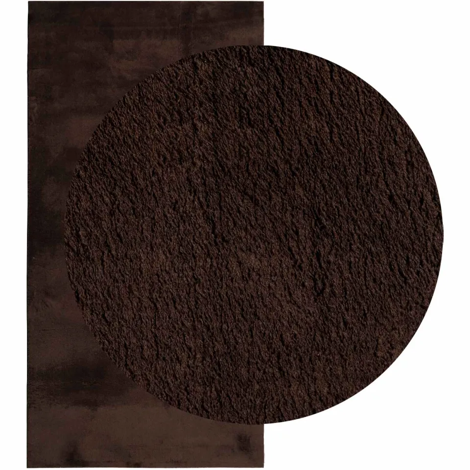 vidaXL Vloerkleed HUARTE Bruin 80 x 150 cm 100% Polyester Plat