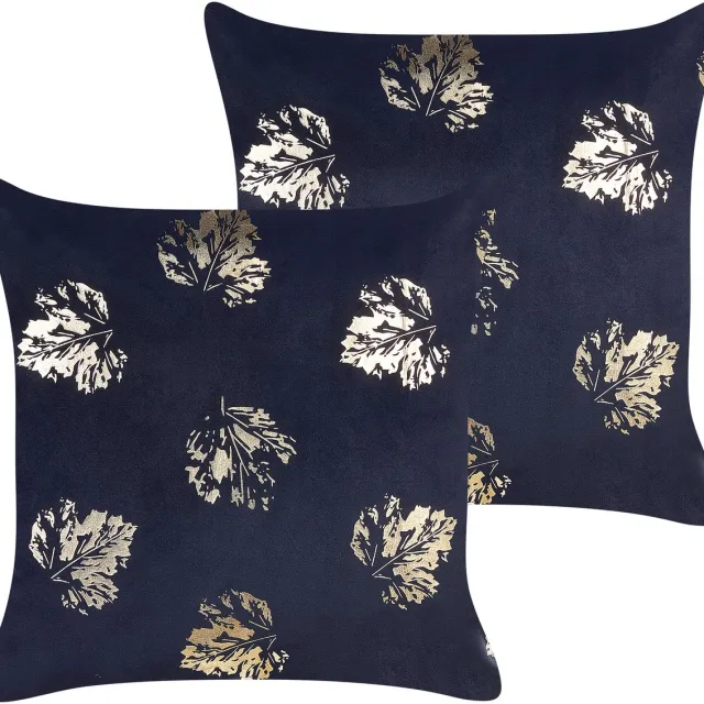 Beliani GOLDENROD - Sierkussen set van 2 - Zwart - 45 x 45 cm - Fluweel