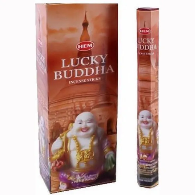HEM Wierook - Wierookstokjes - Incense sticks - Lucky Buddha - Doos met 6 x 20 = 120 stokjes Bruin