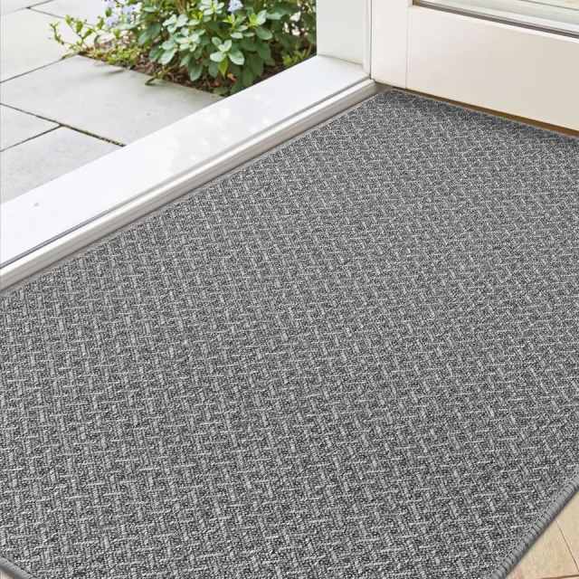 Ibenzoa Stijlvolle en Functionele Deurmat voor Binnengebruik, Antislip en Wasbaar, Lichtgrijs, 44 x 76 cm
