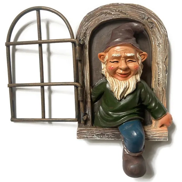 Somstyle Raam Kabouter - Tuinkabouter voor Buiten & Binnen - Tuindecoratie - Tuinbeelden - Multicolor