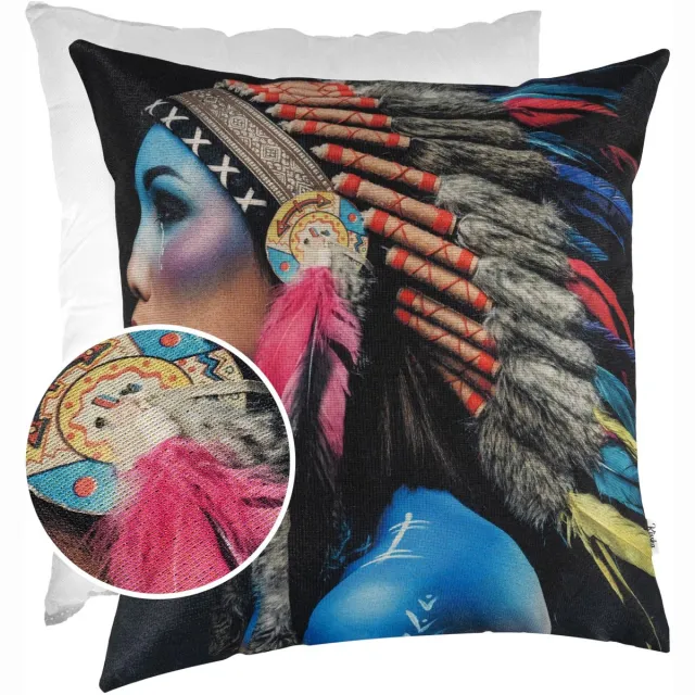 ANRO Indiaan Sierkussen 40x40 cm - Gobelin - Inclusief vulling Multicolor