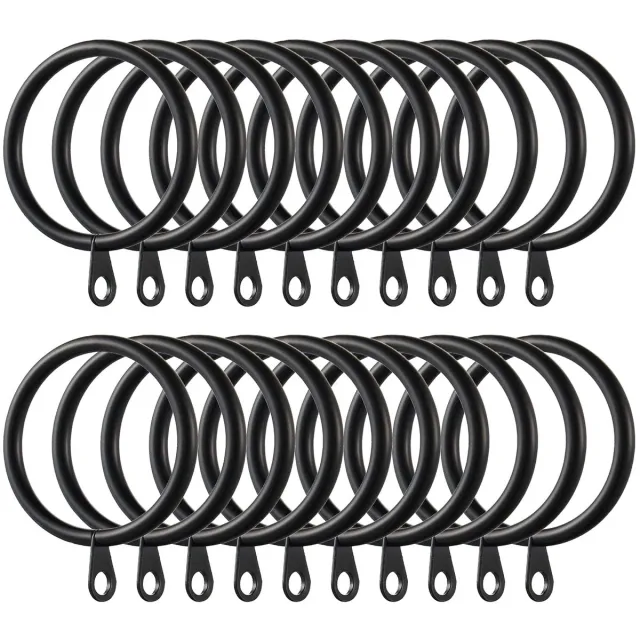 Ibenzoa Grote Set van 60 Metalen Gordijnringen voor Diverse Gordijnen met 38 mm Binnendiameter zwart