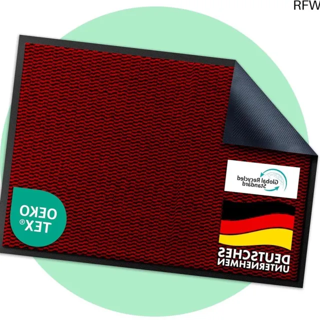 RFWR Antislip Vuilvangmat 40 x 60 cm - Rood - Wasbare Deurmat voor Binnen en Buiten - Duurzaam en Onderhoudsvriendelijk