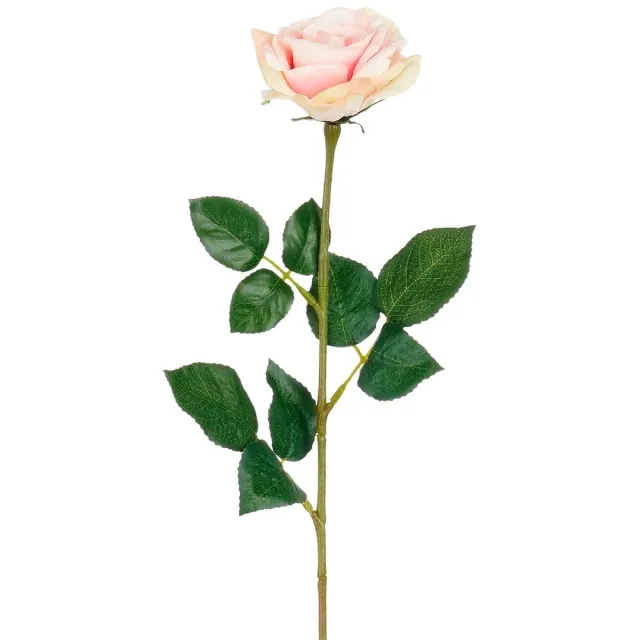 Mica Decorations Kunstbloem Roos Valentine - H59 cm - lichtroze - kunststof - stelen kunstbloemen - boeket - rozen bloemetjes - Valentijnsdag