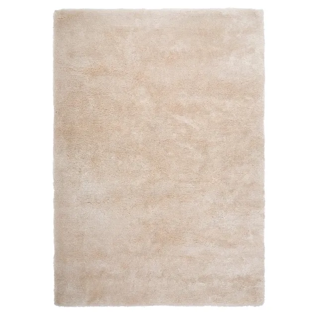 Padiro zacht hoogpolig shaggy vloerkleed 60 x 110 cm - crème / offwhite - modern effen ontwerp - met een zachte uitstraling - voor vloerverwarming - van polyester beige