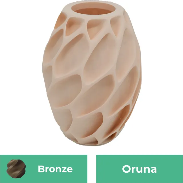 Lovora Oruna organische vaas – Decoratieve vaas - Brons - 3d geprinte vaas – geschikt voor droogbloemen - 25CM