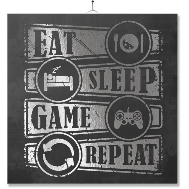 MC Living Tegel Met Opdruk | Geschenk | Kado | Eat Sleep Game Repeat Multi-Color