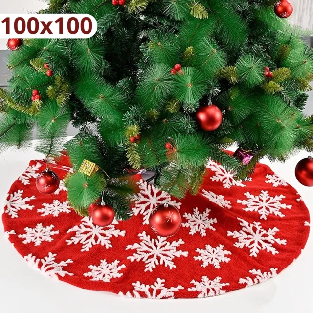 Bovista Kerstboomkleed - Kerstboom Mand - Kerstboomrok Voor Kunstboom - Kerstboomrok - Kerstboomring - Kerstrok - Kerstboomdeken - Kerstkleed - Rond 100cm rood