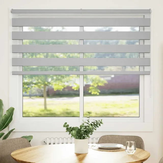 vidaXL Zebra rolgordijn 165x100 cm stofbreedte 160,9 cm lichtgrijs