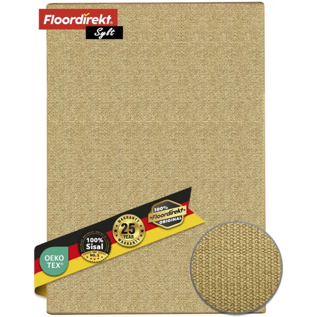 Floordirekt Tapijtloper op Maat Gemaakt Sylt - Gemaakt van Sisal - Brug voor Binnenruimtes - Modern Woonvloerkleed - Natuur - 66 x 100 cm