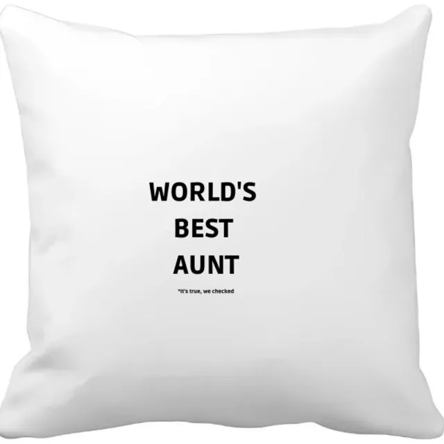 Akyol world's best aunt it's true we checked Kussen hoes - Tante - werelds beste tante - verjaardag - cadeautje voor tante - tante artikelen - kado - geschenk - 40 bij 40 cm Multicolor