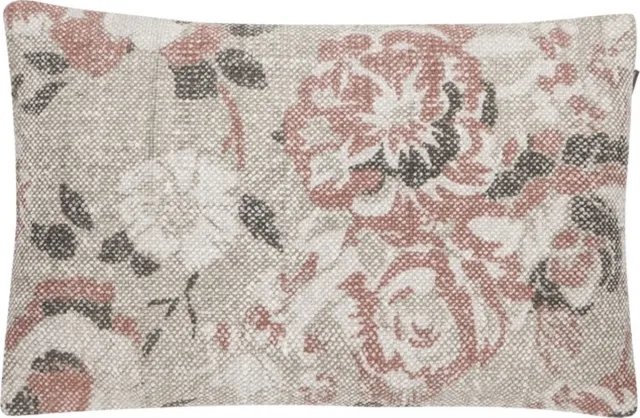 Linen & More Vintage Flower Soft Roze Kussen | 40 X 60 | Sierkussen Voor Woonkamer Of Slaapkamer