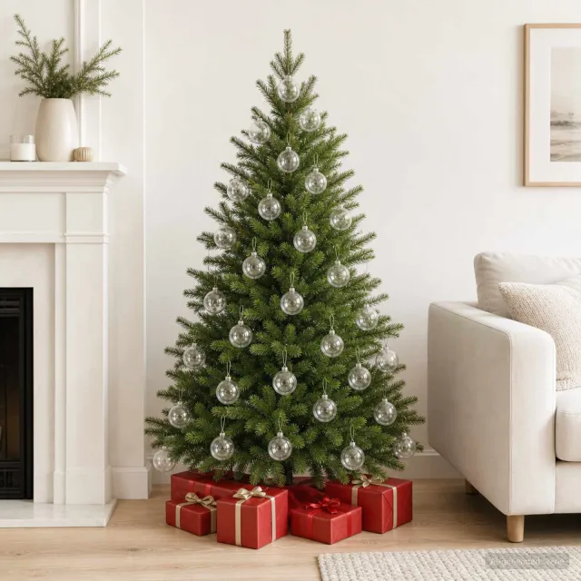 vidaXL Kerstbalset XL 25 st Transparant Dia. 10 cm Kunststof Transparent