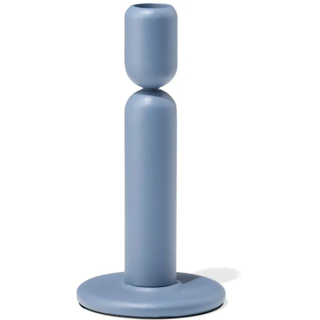 HEMA Kandelaar 9.2x13.9cm metaal hoog grijs (blauw)