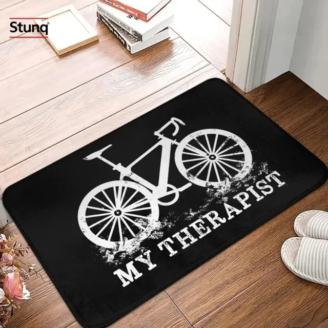 Stunq Vloermat 'My Therapist' Fiets Antislip Wasbaar Deurmat Zwart