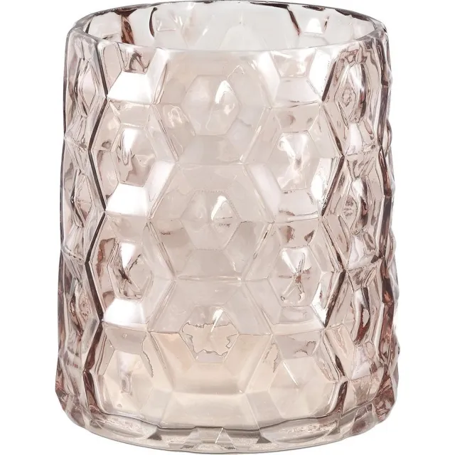 PTMD Asta Rond Theelicht - H17 x Ø 13 cm - Glas - Bruin
