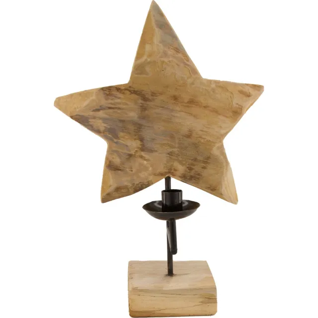 Dijk Natural Collections Candle holder teak 28x22x40cm - Natuurlijk