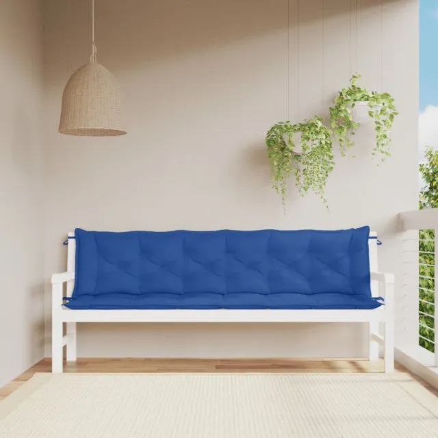 vidaXL Tuinbankkussens 2 st 200x50x7 cm oxford stof blauw