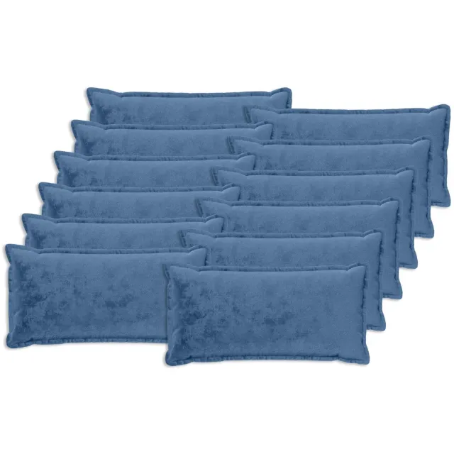 vidaXL Dekenkussen - 12 - st - HOUTEN - Lichtblauw - 40 - x - 80 - cm - Flanel