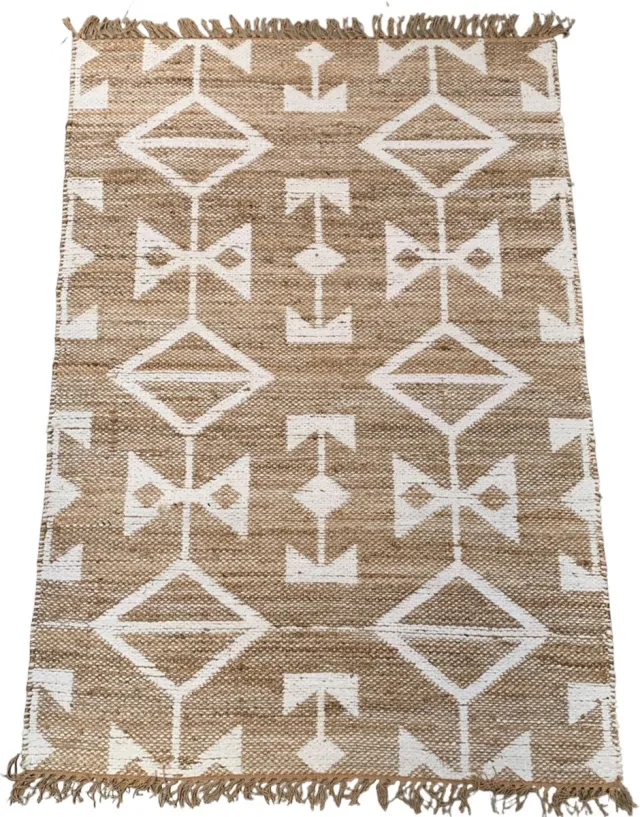 Rocaflor Vloerkleed - Jute - Chenille - Bruin - Wit - 120x180cm bruin, naturel, wit