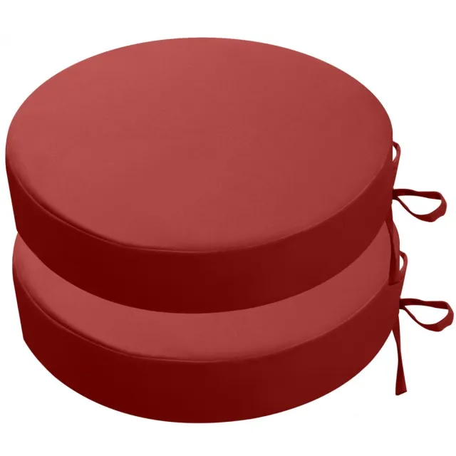 Ibenzoa Comfortabele Waterdichte Ronde Stoelkussens voor Buiten met Luxe Traagschuimvulling rood