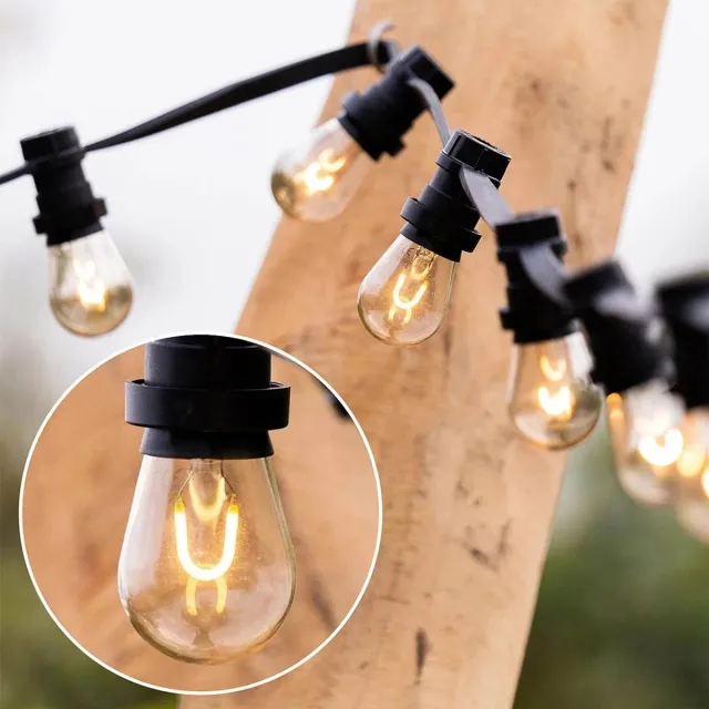 LumenXL Prikkabel set met 1 watt, dimbare U-vorm LED filament lampen