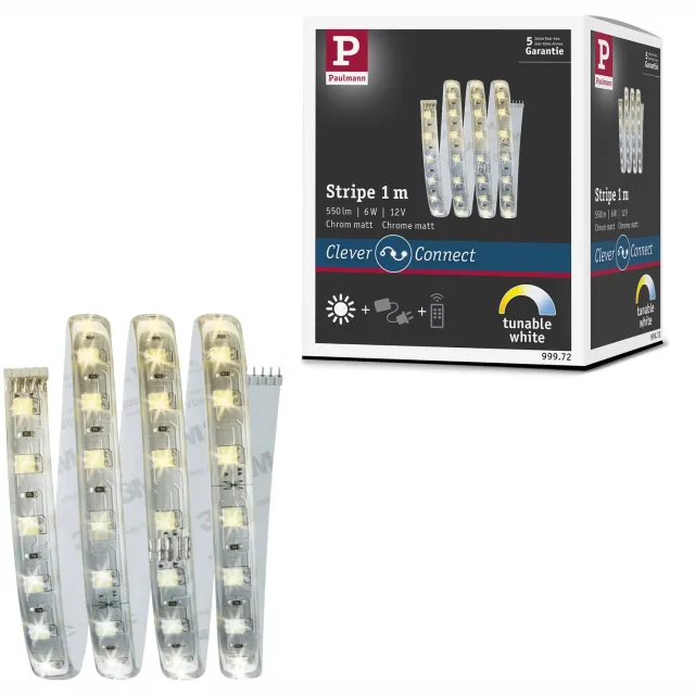 Paulmann Clever Connect LED Strip Tunable White Tunable White 6,5W Transparant