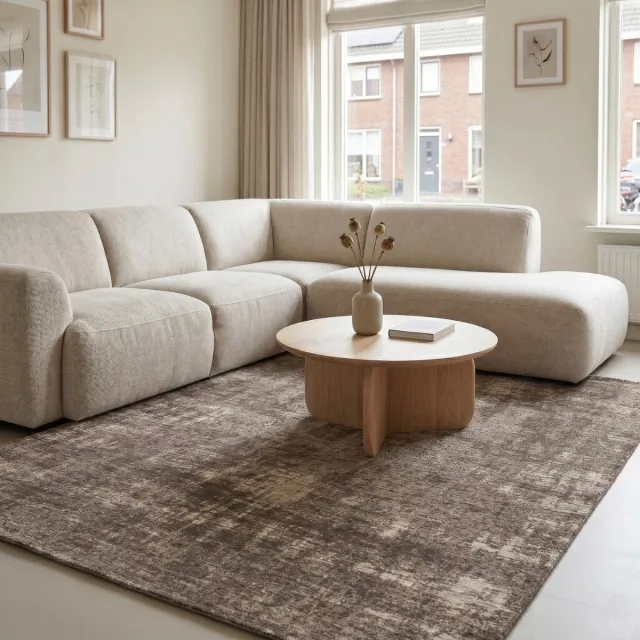 DÉJA Living Vloerkleed 60x90cm - Laagpolig Grijs Stof - Ruma