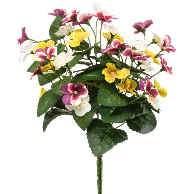 Emerald Kunstplant Viooltje wit/paars/geel 30cm - Kunstplant voor binnen