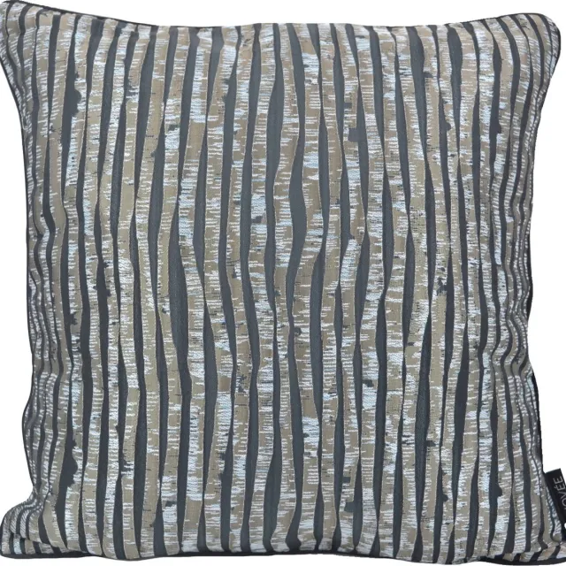 NOVÉE Sierkussen Silver Lines | 45 x 45 cm | Jacquard/Polyester Zwart-Zilver