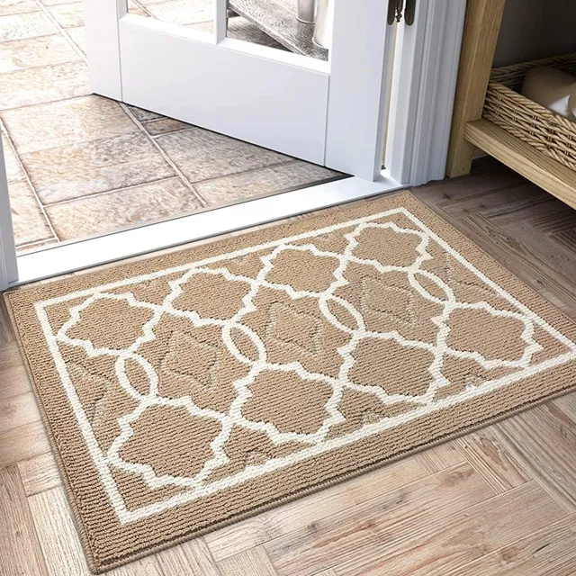 PZCC Buitenmatten - Borstelmat - Terras - Entreematten - Deurmat - Buitenmat - Wasbare voordeur matten - Antislip - Absorberende - Voor woningen, garages, keukens en wasruimtes - Kaki -50x80cm Beige