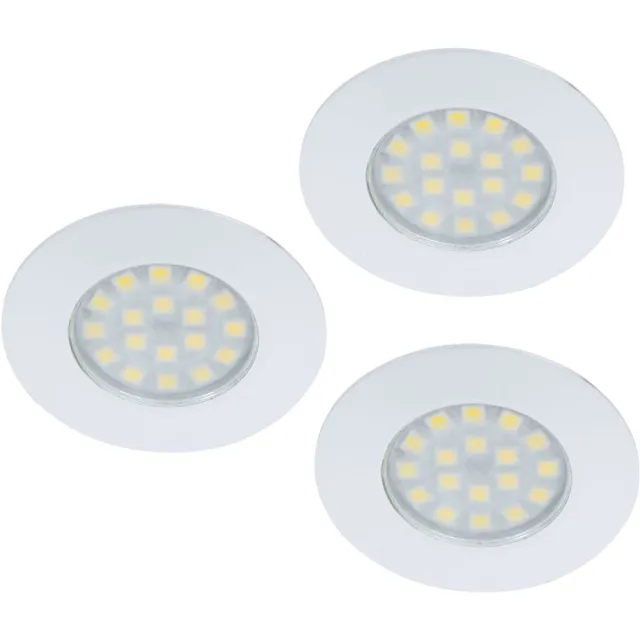 Globo Lighting Inbouw armatuur Lamp Plafondspot Inbouwspot woonkamer, rond wit, 1x LED 3,6W 230Lm 3300K, DxH 7x1,2, set van 3