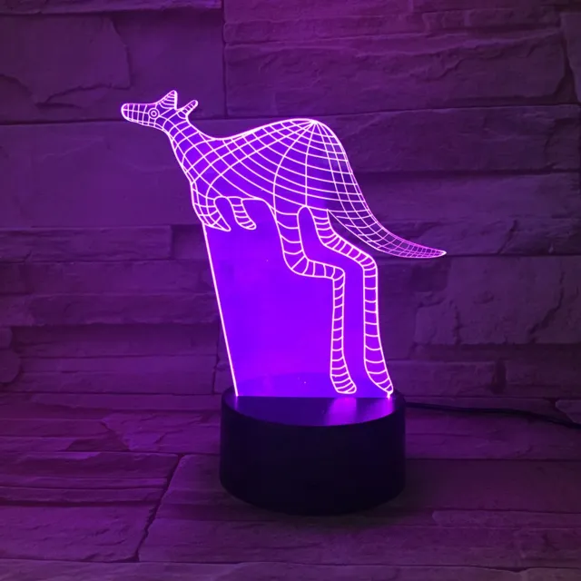 MC Living 3D Led Lamp Met Gravering - RGB 7 Kleuren - Kangeroo