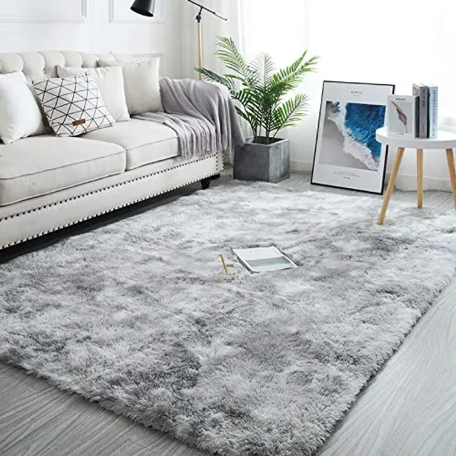 Ibenzoa Ultra Zachte Shaggy Tapijt - 160 x 200 cm - Premium Comfort en Antislip lichtgrijs