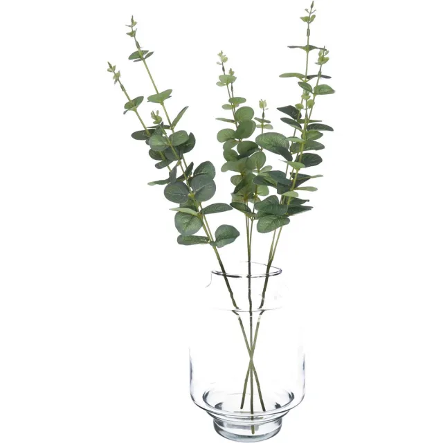 Bellatio Design Kunstplant takken Eucalyptus Cinera - 3x - 38 cm - 3 takken - kunst bladgroen - decoratief - zijdebloemen