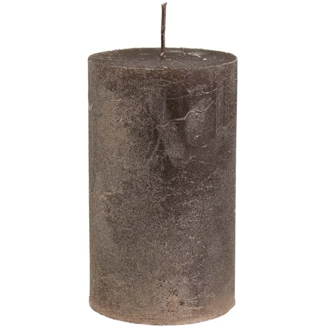 Viana Koperen metalen pilaarkaarsen, 85x150mm, set van 2, door en door gekle