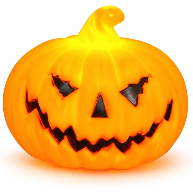 Ulisem Halloween LED Kaars - Pompoen Kaars - Vlamloze LED Theelicht - Batterijgevoede Halloween Verlichting - Voor Tafel Open Haard Feest en Woondecoratie - Groot formaat
