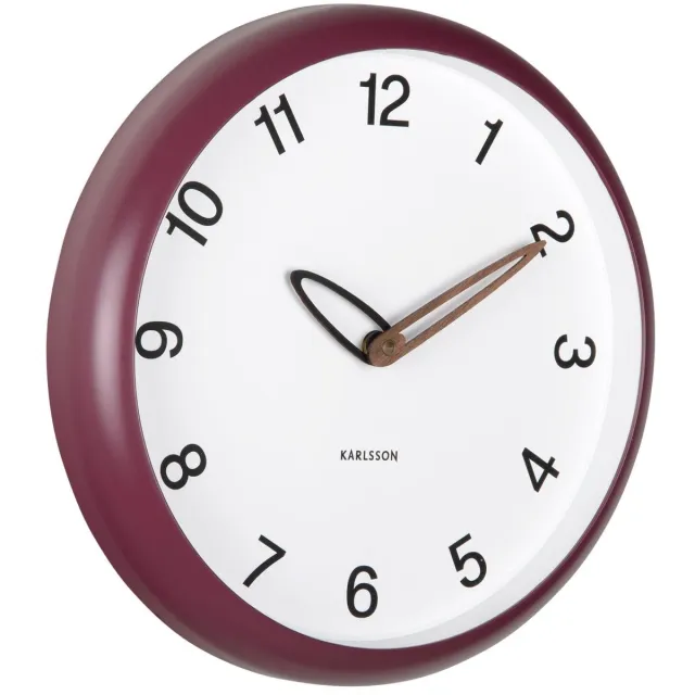 Karlsson Wandklok Bella - Dark mauve - 4.2x30x30cm - Wandklok Scandinavisch Paars